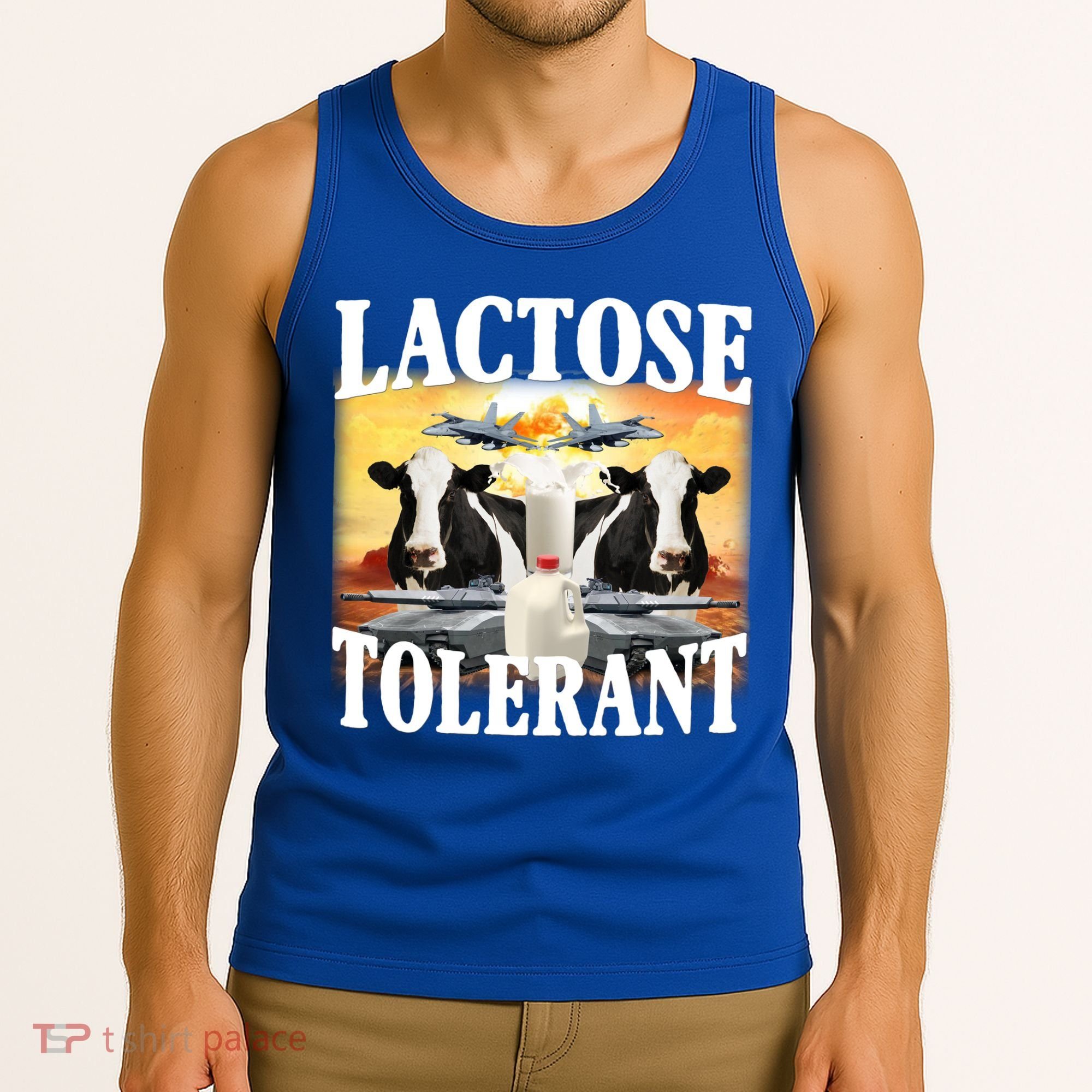 Lactose Tolerant Funny Cow Tank Top