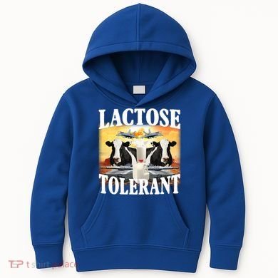 Lactose Tolerant Funny Cow Kids Hoodie