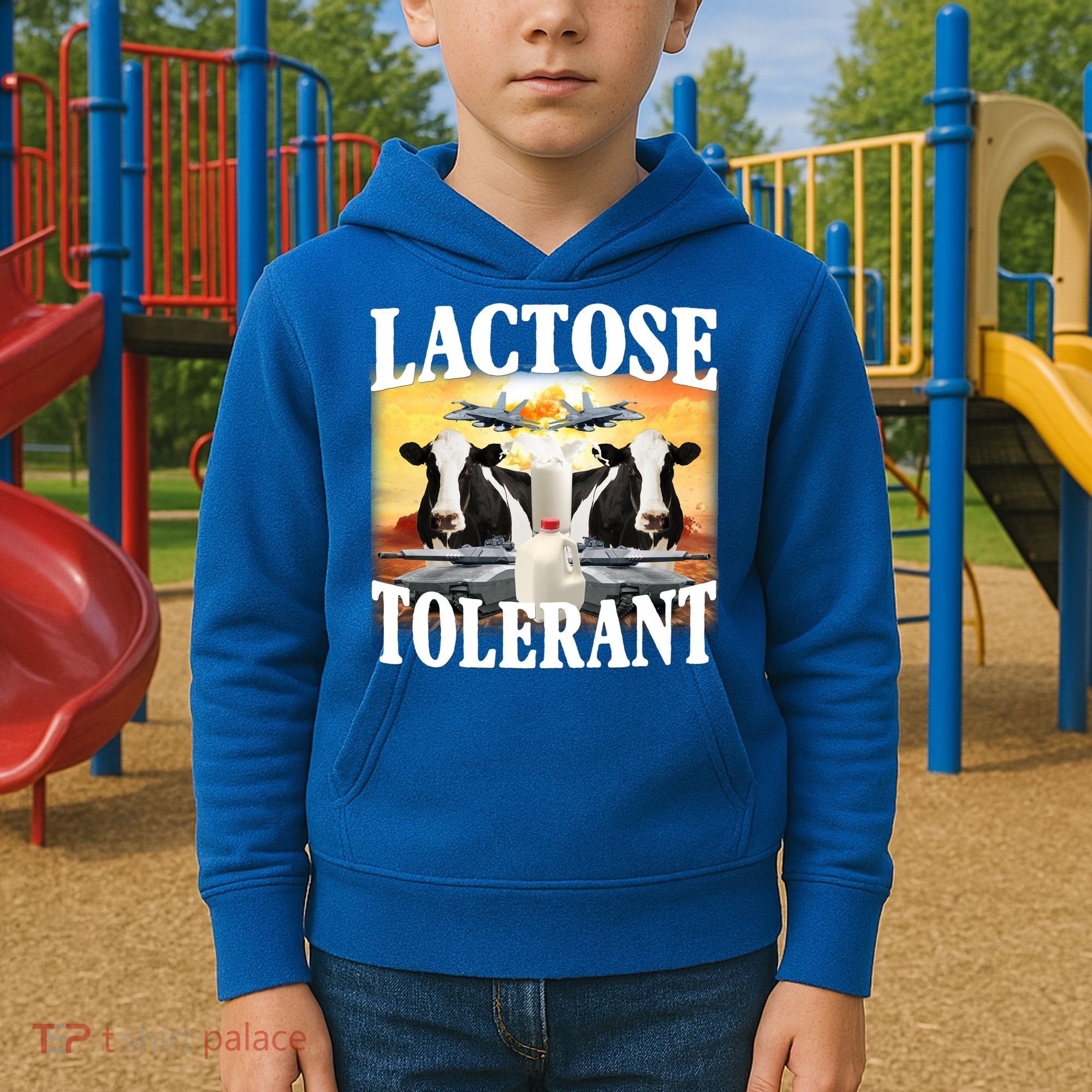 Lactose Tolerant Funny Cow Kids Hoodie