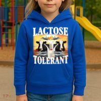 Lactose Tolerant Funny Cow Kids Hoodie thumb 3