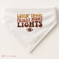 Lovin Those Friday Night Lights Football USA-Made Doggie Bandana thumb 0
