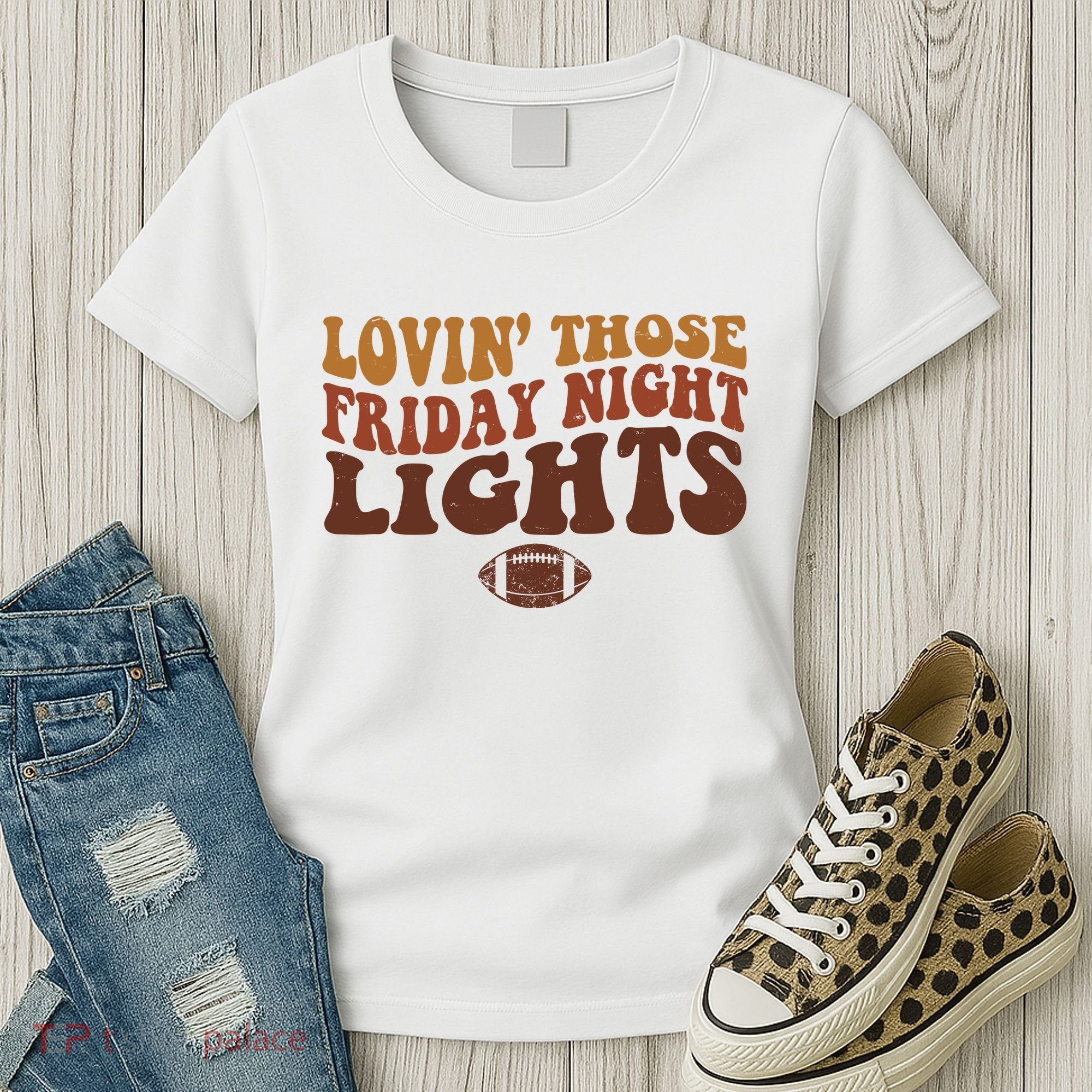 Lovin Those Friday Night Lights Football Women's T-Shirt