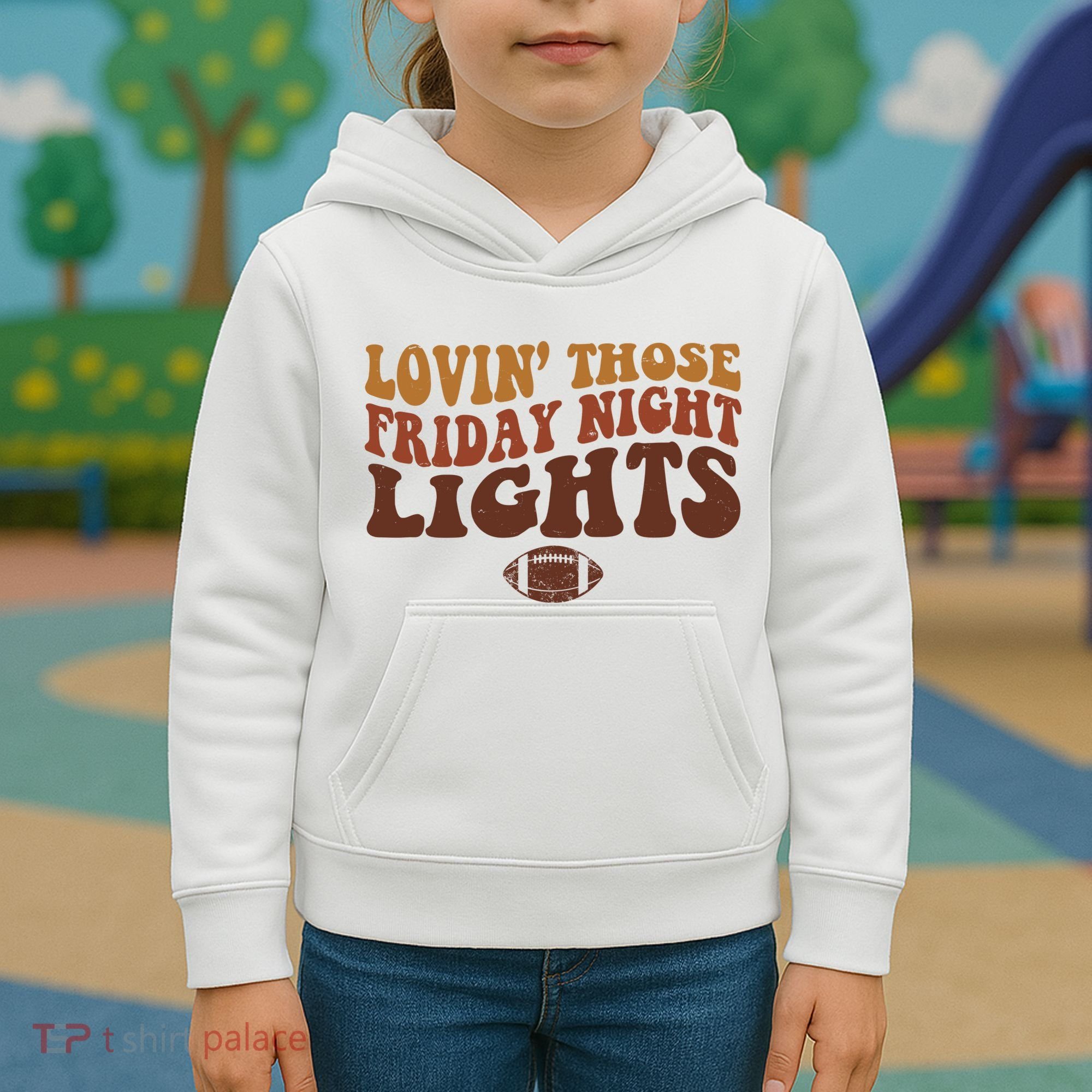 Lovin Those Friday Night Lights Football Kids Hoodie
