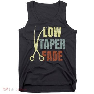 Low Taper Fade Meme Hair Scissors Vintage Tank Top