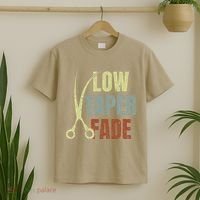 Low Taper Fade Meme Hair Scissors Vintage T-Shirt thumb 2
