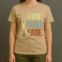Low Taper Fade Meme Hair Scissors Vintage T-Shirt thumb 4