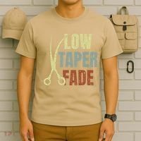 Low Taper Fade Meme Hair Scissors Vintage T-Shirt thumb 6
