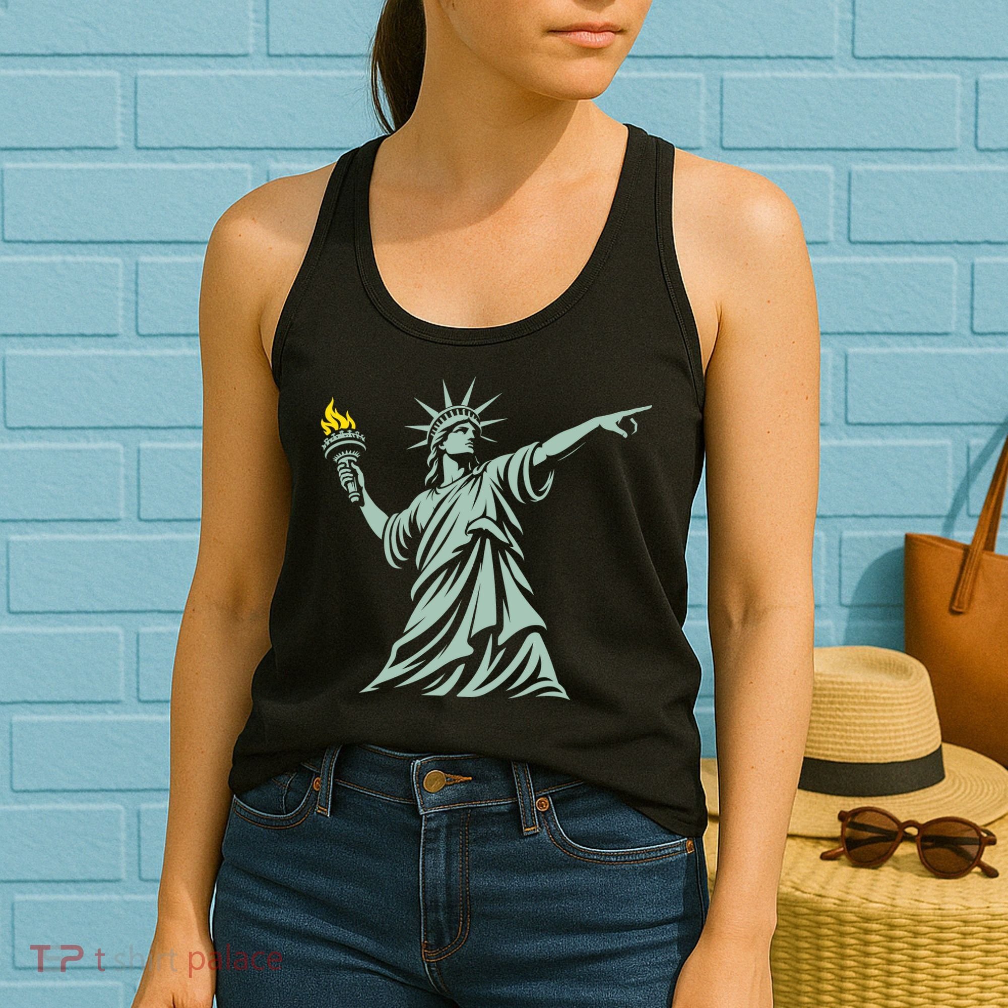 Liberty Throwing Flames Women's Tank Top