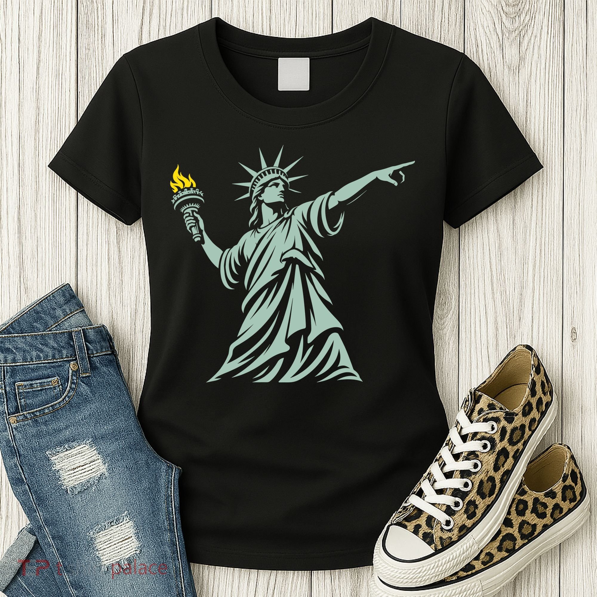 Liberty Throwing Flames Women's T-Shirt
