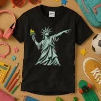 Liberty Throwing Flames Kids T-Shirt thumb 3
