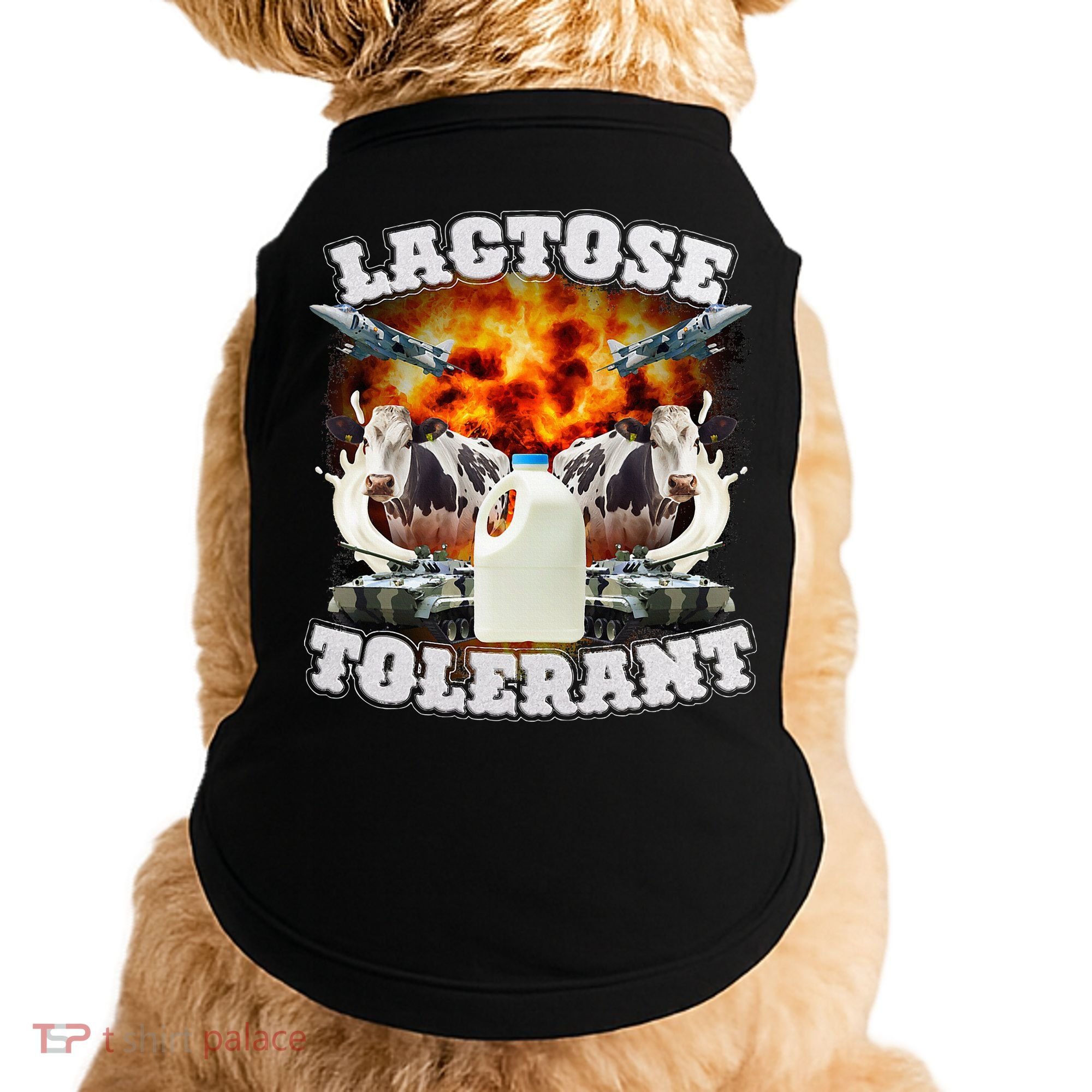 Lactose Tolerant Funny Trending Meme Doggie Tank