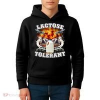 Lactose Tolerant Funny Trending Meme Kids Hoodie thumb 4