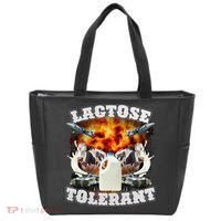 Lactose Tolerant Funny Trending Meme Tote Bag thumb 0