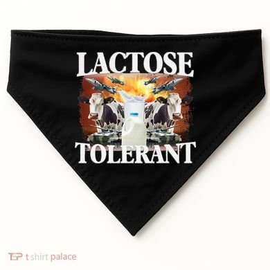 Lactose Tolerant Funny Trending Meme USA-Made Doggie Bandana