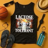 Lactose Tolerant Funny Trending Meme Tank Top thumb 4