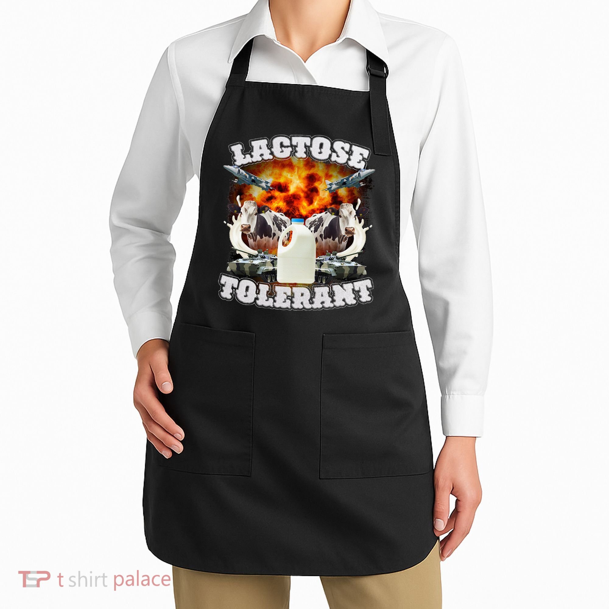 Lactose Tolerant Funny Trending Meme Apron