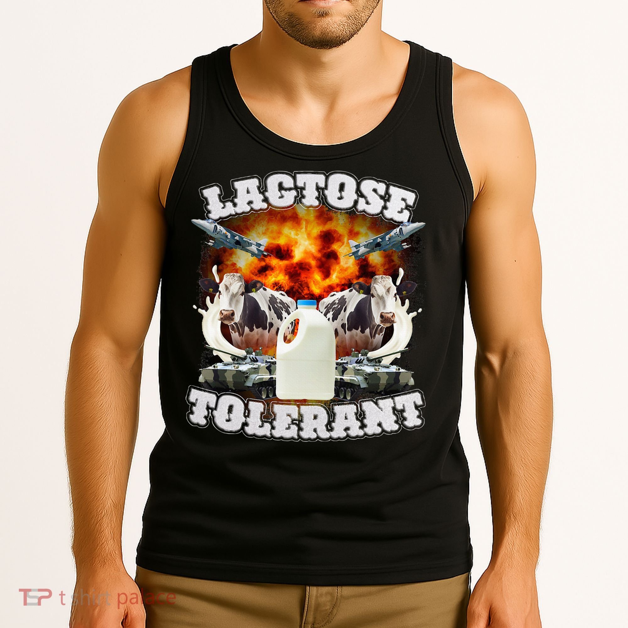 Lactose Tolerant Funny Trending Meme Tank Top