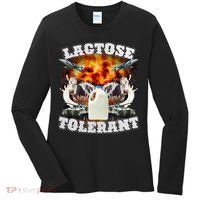 Lactose Tolerant Funny Trending Meme Women's Long Sleeve Shirt thumb 0
