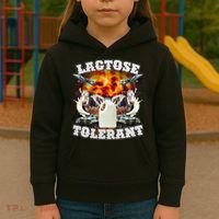 Lactose Tolerant Funny Trending Meme Kids Hoodie thumb 3