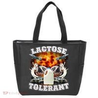 Lactose Tolerant Funny Trending Meme Tote Bag thumb 0