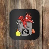 Let The Good Times Boil Funny Crawfish Boil Mardi Gras Cajun Coaster thumb 0