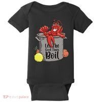 Let The Good Times Boil Funny Crawfish Boil Mardi Gras Cajun Baby Bodysuit thumb 0