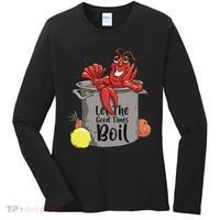 Let The Good Times Boil Funny Crawfish Boil Mardi Gras Cajun Women's Long Sleeve Shirt thumb 0