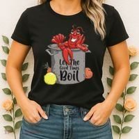 Let The Good Times Boil Funny Crawfish Boil Mardi Gras Cajun Women's T-Shirt thumb 2