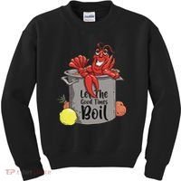 Let The Good Times Boil Funny Crawfish Boil Mardi Gras Cajun Kids Sweatshirt thumb 0