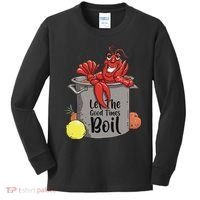 Let The Good Times Boil Funny Crawfish Boil Mardi Gras Cajun Kids Long Sleeve Shirt thumb 0