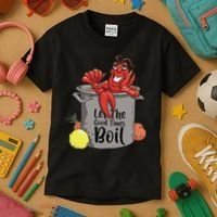 Let The Good Times Boil Funny Crawfish Boil Mardi Gras Cajun Kids T-Shirt thumb 3