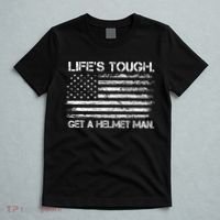 LifeS Tough Get A Helmet Man Vintage Usa Flag T-Shirt thumb 5