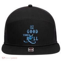 Let The Good Times Roll Raglan Hanukkah 7 Panel Mesh Trucker Snapback Hat thumb 0