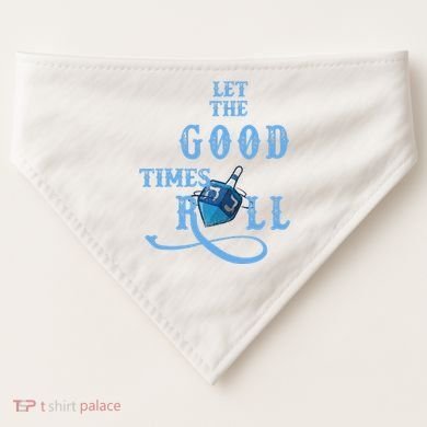 Let The Good Times Roll Raglan Hanukkah USA-Made Doggie Bandana