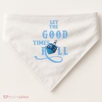 Let The Good Times Roll Raglan Hanukkah USA-Made Doggie Bandana thumb 0