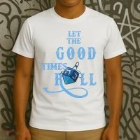 Let The Good Times Roll Raglan Hanukkah T-Shirt thumb 3
