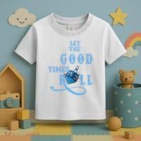 Let The Good Times Roll Raglan Hanukkah Toddler T-Shirt thumb 3