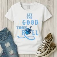 Let The Good Times Roll Raglan Hanukkah Women's T-Shirt thumb 3