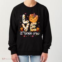Love Third Grade Crew Unicorn Pumpkin Halloween Matching Great Gift Women's Sweatshirt thumb 0