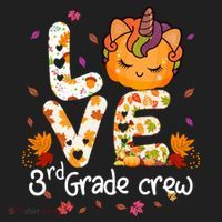 Love Third Grade Crew Unicorn Pumpkin Halloween Matching Great Gift Golf Towel thumb 3