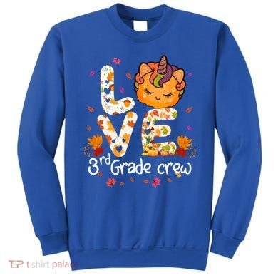 Love Third Grade Crew Unicorn Pumpkin Halloween Matching Great Gift Sweatshirt