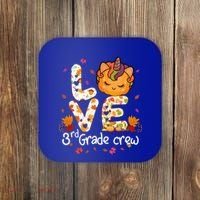 Love Third Grade Crew Unicorn Pumpkin Halloween Matching Great Gift Coaster thumb 0