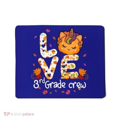 Love Third Grade Crew Unicorn Pumpkin Halloween Matching Great Gift Mousepad