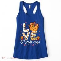 Love Third Grade Crew Unicorn Pumpkin Halloween Matching Great Gift Women's Tank Top thumb 0