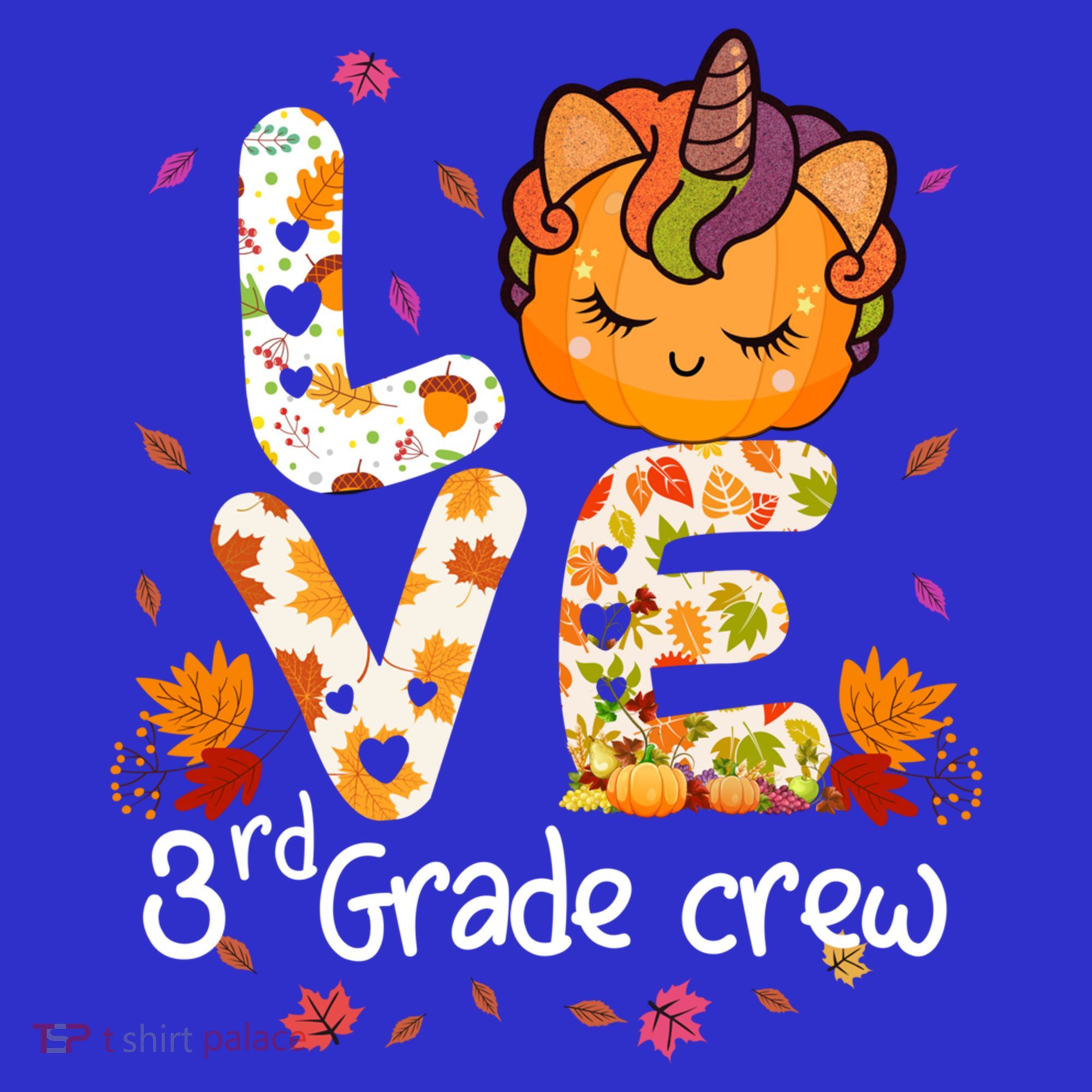 Love Third Grade Crew Unicorn Pumpkin Halloween Matching Great Gift Women's Tank Top