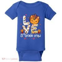 Love Third Grade Crew Unicorn Pumpkin Halloween Matching Great Gift Baby Bodysuit thumb 0
