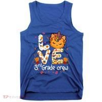 Love Third Grade Crew Unicorn Pumpkin Halloween Matching Great Gift Tank Top thumb 0