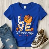 Love Third Grade Crew Unicorn Pumpkin Halloween Matching Great Gift Women's T-Shirt thumb 3