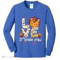 Love Third Grade Crew Unicorn Pumpkin Halloween Matching Great Gift Kids Long Sleeve Shirt thumb 0
