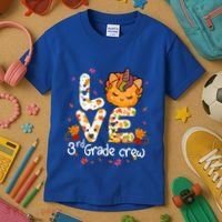 Love Third Grade Crew Unicorn Pumpkin Halloween Matching Great Gift Kids T-Shirt thumb 3